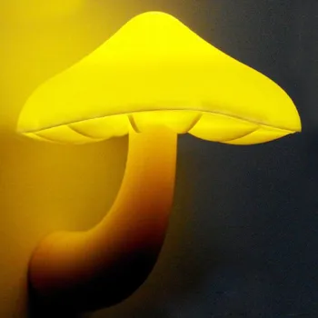 2vnt Naktį šviesos Namuose Naktiniai LED Geltona grybų Šviesos Jutiklis Šviesos Lizdas BedsideTable Apšvietimo Valdymo LED Lempos