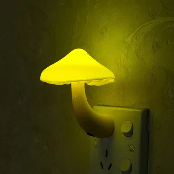 2vnt Naktį šviesos Namuose Naktiniai LED Geltona grybų Šviesos Jutiklis Šviesos Lizdas BedsideTable Apšvietimo Valdymo LED Lempos