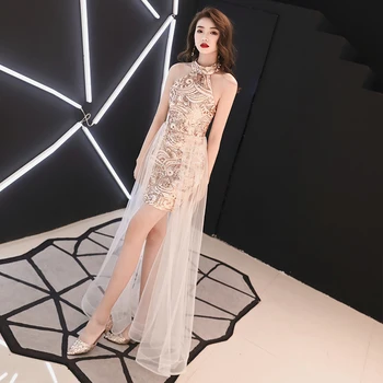 Seksualus, Trumpas Prom Dresses 2019 Apynasrio Rankovių Šampano China Gimtadienio Suknelės, Plius Dydis