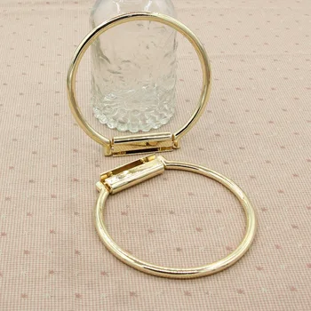 Du gabalus Aukso Spalvos 10.5 cm, O Formos Metalinis Krepšys Rankinės Rankena Rankinėje Kadro 