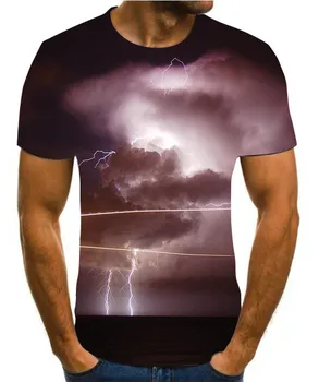 2020 naujas 3D T-shirt žaibo spausdinti vyrų vasaros mados gražus T-shirt laisvalaikio prekės medvilninių vyriškų drabužių s-6xl
