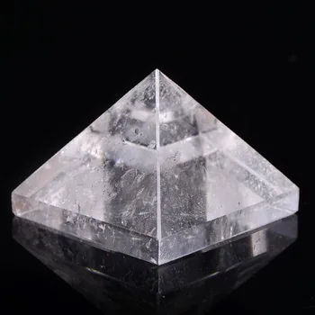 1pc 30x30mm Natūralaus Akmens white crystal Piramidės aišku, kvarco roko Graviruotas taško ramstis Tekinto Akmens Čakros Akmenys Reiki Gydymo