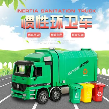 Didelis vaikų modeliavimas inercijos sanitarijos sunkvežimis šiukšlių, sunkvežimių žaislas inžinerijos transporto priemonių konstrukcijos, sunkvežimių kelių ritinio žaislai 3Y+