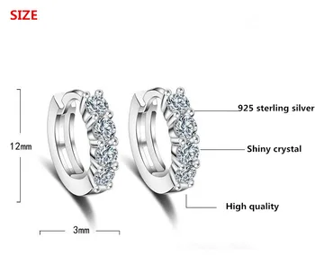 925 sterlingas sidabro mados blizga kristalų ponios stud auskarai, juvelyriniai dirbiniai didmeninė moterų moterų vestuvių dovana pigu