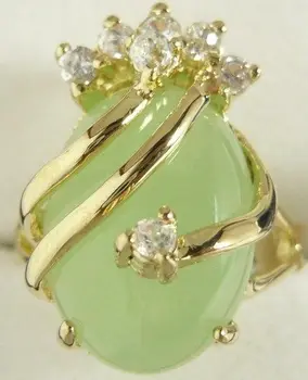 Gražus ir charmming light green jade žiedas bauda perlas(#7 8 9)