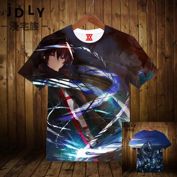 Viršūnės Anime Guilty Crown COSPLAY Tees Vasaros trumparankoviai marškinėliai Vyrams ir Moterims Atsitiktinis Mados Full T-shirt