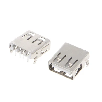 10 Vnt USB 2.0 4 Pin Type A Female Lizdas, Jungtis G54 2 Kojų 90 Laipsnių L15