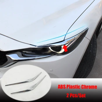 ABS Plastiko Automobilio Priekinės Šviesos priekiniai Žibintai, Antakių Padengti Apdaila Lipdukas Automobilių Optikos Dėl Mazda CX-5 2017 2018 2019 2020 Priedai 2vnt