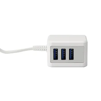 USB Greitas Įkroviklis Europos reglamentus, 3 Port Maitinimo Adapterį Prijunkite Galvos 3A CE/FCC/ROHS Sertifikavimo Balta