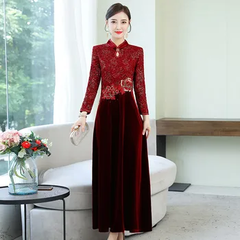 Qipao Tradicinė Kinų, Rytietiškas Suknelė Moterims Cheongsam Vestuvių Suknelė Qi Pao Modernus Elegantiškas Kinijos Suknelės Azijos Suknelė FF2556