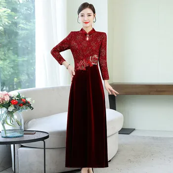 Qipao Tradicinė Kinų, Rytietiškas Suknelė Moterims Cheongsam Vestuvių Suknelė Qi Pao Modernus Elegantiškas Kinijos Suknelės Azijos Suknelė FF2556