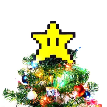 Butas Pikselių Žvaigždės Formos Medžio Dekoratyvinis Topper Mini Dekoracija Kalėdų Eglutė YE-Karšto