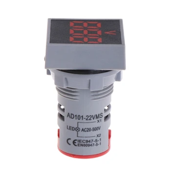 22MM AC 12-500V Voltmeter Kvadratinis Skydas LED Skaitmeninis voltmetras Lemputė