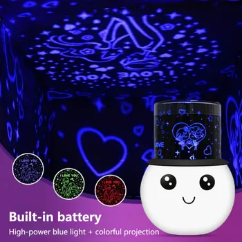 Naktį Šviesos Projektorius Su USB Kabelį Maitinamas Žvaigždėtą Romantika Projekcija Lempos Miegamojo Puošimas Valentino diena Dovana