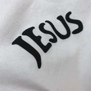 Aukštos Kokybės Medvilnės Jėzus yra Karalius T-shirt Kanye West Vyrų, Moterų marškinėliai Jėzus yra Karalius Tee Čikagos Logotipas Spausdinti Viršūnės