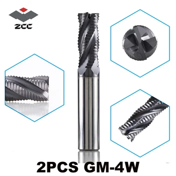 2vnt/daug ZCCCT GM-4W kietas volframo plieno 4 fleita roughing padengtas pabaigos mills cnc frezavimo cutter metalo grubaus apdirbimo HRC45