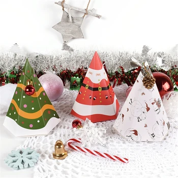 25Pcs Kalėdų Senelis Kalėdų Medžio Pakavimo Piramidės Saldainių Dėžutės Kalėdų Saldainiai Dovanų Dėžutes, Dovanų Maišelis Vaikai Naujųjų Metų Šaliai Džiaugtis Dekoras