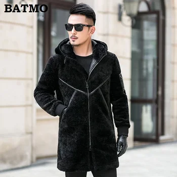 BATMO 2018 naują atvykimo žiemos aukštos kokybės Dirbtiniais Kailiais&PU thicked striukės su gobtuvu vyrams,vyriški parkas ,žiemos paltai,plius dydžio 18033