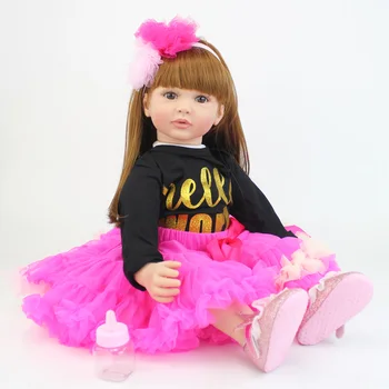 60cm Silikono Vinilo Reborn Baby Lėlės, Žaislai Mergina Išskirtinį Princesė Mažylis Gyvas Kūdikiams, Vaiko Gimtadienio Dovana Žaisti Žaislų Namai