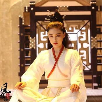 Naujausias TV Play Sienos-Miesto Palaidūnas Zhang XunYu Patį Dizainą Hanfu Kardas Moterų Kryžius-lyčių Balta Herojė Veiklos Kostiumas
