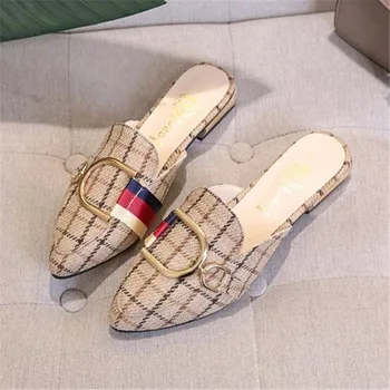 Naujas ponios kvadratinės šaknies namų batai lengvi patogus slydimo dėvėti mados laisvalaikio bateliai HKGS batai italų dizaineris