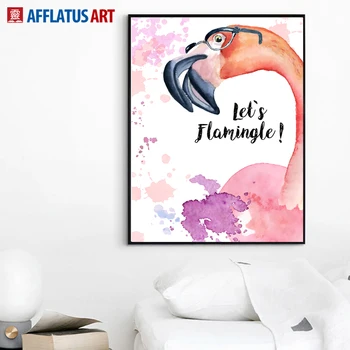 Flamingas Sienos Meno Tapybos Drobės Šiaurės Plakatai Ir Spausdina Gyvūnų Sienos Nuotraukas Kambarį Miegamojo Sienų Dekoras