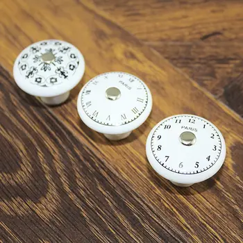 Keramikos Vieną Skylę, Baldų Rankenos Skaitmeninis Laikrodis Europos Modelio Retro Kabineto Durų Stalčių Mygtuką Tvarkyti Namų Tobulinimas