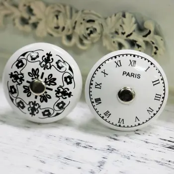 Keramikos Vieną Skylę, Baldų Rankenos Skaitmeninis Laikrodis Europos Modelio Retro Kabineto Durų Stalčių Mygtuką Tvarkyti Namų Tobulinimas