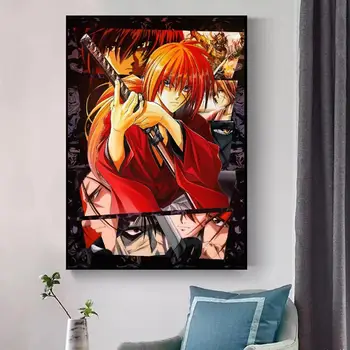 Ronin Kenshin Samurajus XAnime Menas Spausdinti Modernus Plakatas Sienos Nuotraukas Kambarį Dekoro