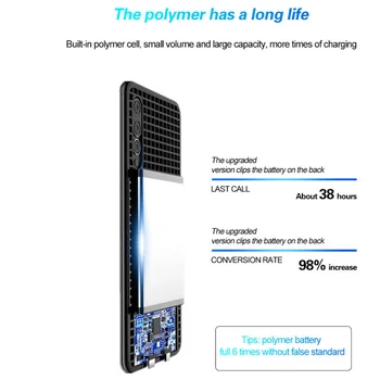 6000mAh Išorės Baterijos Įkroviklio OnePlus 7 Pro/7 Portable Power Banko OnePlus 7T Pro/7T atsparus smūgiams Baterija, galinis Dangtelis
