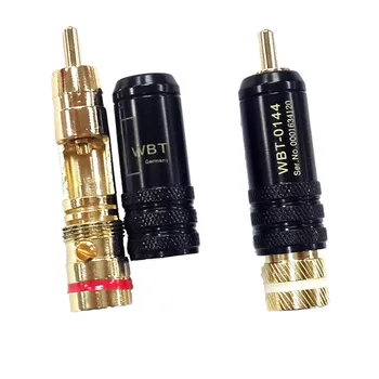 1pc Aukso Spalvos Vario RCA Plug Patvarus, RCA Jungtis, Varžtai Litavimo Užraktas Garso ir Vaizdo WBT Plug 53mm*13mm