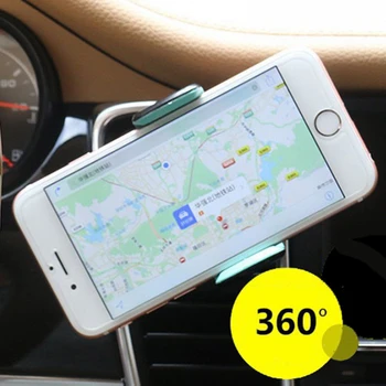 Universalus Laikiklis 360 laipsnių Sukimosi GPS Automobilį, Mobilųjį Telefoną Oro Angos Mount Stovas Laikiklis Tinka mobiliųjų telefonų 3,5 iki 6 colių