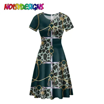 NOISYDESIGNS Vasaros Suknelė Moterims 3D Spausdinimo Aukso Grandinės Gėlių Spausdinti Suknelės Moterims Šalis Derliaus Moters Drabužių Mujer