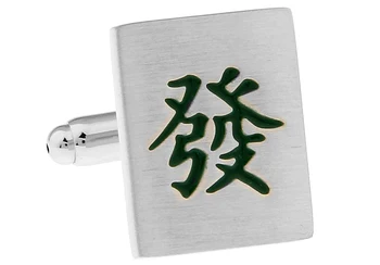 IGame Gamyklos Kainų Mažmeninės prekybos vyriškos rankogalių segtukai, Žalios Spalvos Žalvario Matrial Mahjong Dizaino Rankogalių segtukai