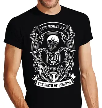 Garsaus Prekės Ženklo Aukštos Kokybės Totenkopf Skul Dviratininkas T-Shirt 50 Geburtstag 68 1968 50 Jahre Penkiasdešimt Gimtadienio Mcnovelty T-Shirt