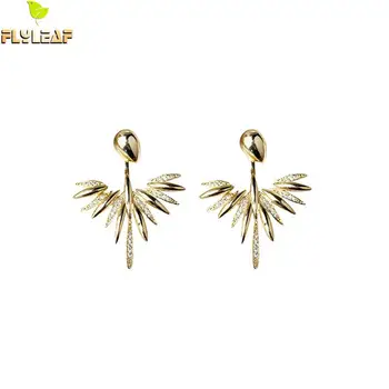 Aukso Lašas Auskarai Moterims, Nekilnojamojo 925 Sterlingas Sidabro Fine Jewelry Prabanga Cirkonis Earings Mados Juvelyrika Vestuvių Dviejų Rūšių Dėvėti