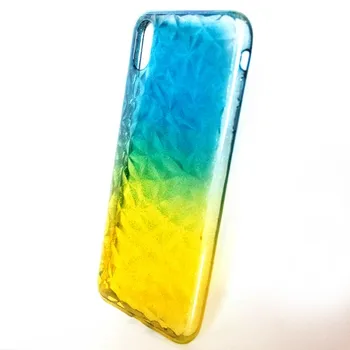 Silikono padengti kristalų krutoff iPhone Xs Max (geltona-mėlyna)