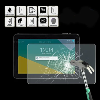 Už XGODY T1001 - Tablet Grūdintas Stiklas Screen Protector Cover Anti-pirštų Atspaudų Ekrano Plėvelės Raštas Guard Dangtis