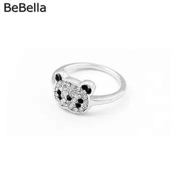 BeBella panda piršto žiedas pagamintas su čekijos kristalai, mergaitėms, vaikams, moterims, bižuterijos dovana