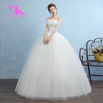 AIJINGYU 2021 nuotakos Pritaikyti naujiems karšto pardavimo pigūs kamuolys suknelė nėriniai atgal oficialų nuotakos suknelės, vestuvių suknelė WK332