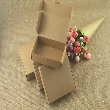 12Pcs/Daug Kelių Dydžio Natūralios Popieriaus Kortelės Dėžės Kraft Dovana Vestuvių Šventė Partija Pasisako Šokolado gaminiai, Saldainiai Desertas Pakavimo Dėžės