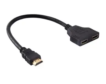 Splitter Cable 1080P HDMI Vyrų ir 2 Moterų Uosto, 1, 2 Out HDMI Splitter Kabelio Adapteris Keitiklis Xbox PS3 DVD grotuvai ir t. t V1