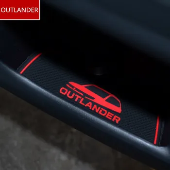 17pcs Gumos Kilimėlis Mitsubishi Outlander 2013-2018 M. Durų Plyšį Trinkelėmis Taurės, Pagalvėlės formos Griovelio, Mat Lnterior Anti-Slip Mat Automobilių Reikmenys