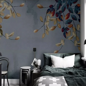 Šiuolaikinio Abstraktaus Lapų Foto Tapetai, 3D Rankomis Dažyti Meno Freskomis Kambarį TV Sofa-lova, Miegamasis, Studijų Kambaryje Namų Dekoro Sienos Dokumentų 3D