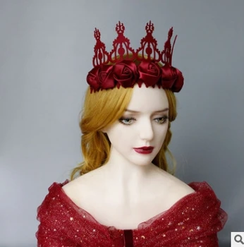 Princesė saldus lolita lankelis Kalėdų Karalienės karūnos Padėkos Rožių Plaukų šalies vaidmenį cosplay hairband moterų FD-46-1