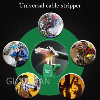 Kabelio Pasukimo Wire Stripper Reguliuojamas kabelis striptizo Horizontalus Išilginės Daugiafunkcinis odos nulupimas replės