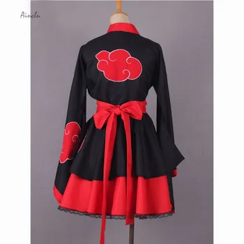 Ainclu Raudona Organizacijos Moterų Naruto Akatsuki Lolita Dress Cosplay Kostiumų Anime Produkto Helovinas Kalėdų Tinkinti