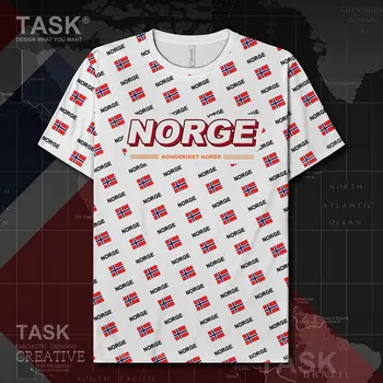 Norvegija Norvegija, NEI Quick Dry marškinėliai Fitneso marškinėliai topai prekinių ženklų Sportinę aprangą, sporto salė trumpomis Rankovėmis t-shirt tracksuit drabužius vasarą