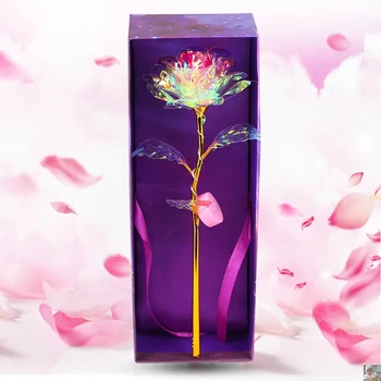 24K Spalvinga Šviesos Rose Dirbtinis LED Šviesos Gėlių Dovanas Motinos Diena Padėkos Valentino Dieną Mergina Šalis