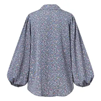 Plus Size 2021 Celmia Moterims Gėlių Spausdinti Marškinėliai Mados Žibintų Rankovėmis Palaidinės Atsitiktinis Palaidų Šalies Elegantiškas OLIS Blusas Femme 5XL